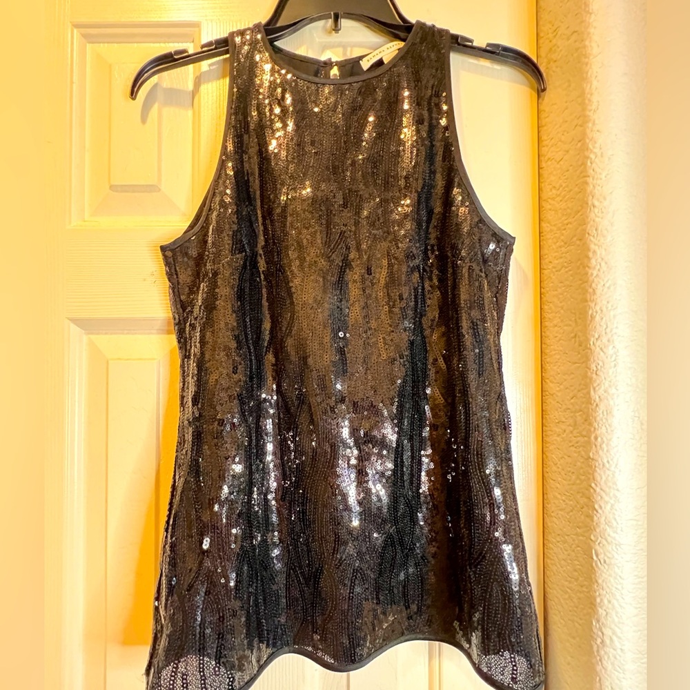 Black Sequined Banana Republic Sleeveless Top